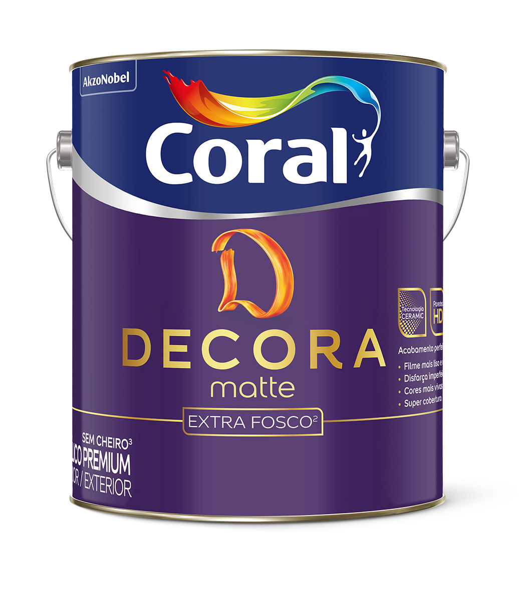 Tinta Decora Matte Fundo Cromo 3,6L Coral